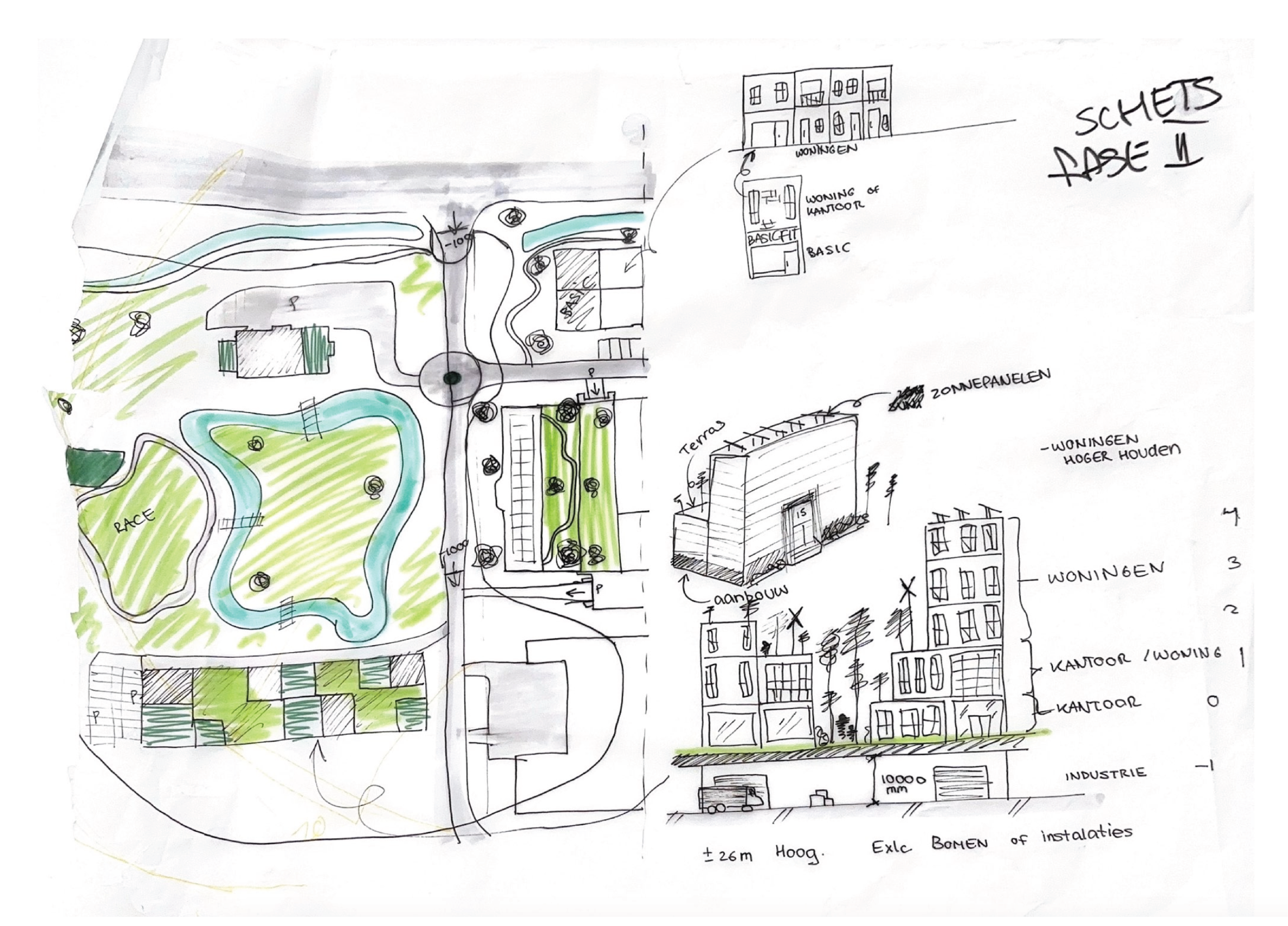 Concept drawing top-down upper construction